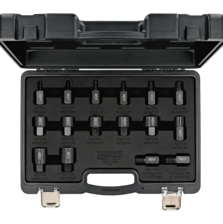 Jeu d’adaptateurs à visser pour extracteur d’injecteur, 16 pcs - KSTools | 152.1105