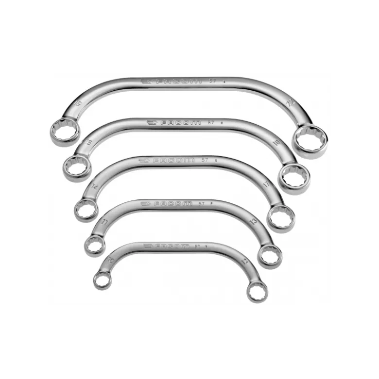 Jeu de 5 Clé polygonale demi lune de 10x12mm à 19x22mm Facom | 57.JE5
