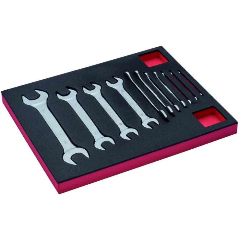 Jeu de clés et de clés à fourche double, module mousse 2/3 Fit&Go - 11 pcs - Bahco | FF1F3001