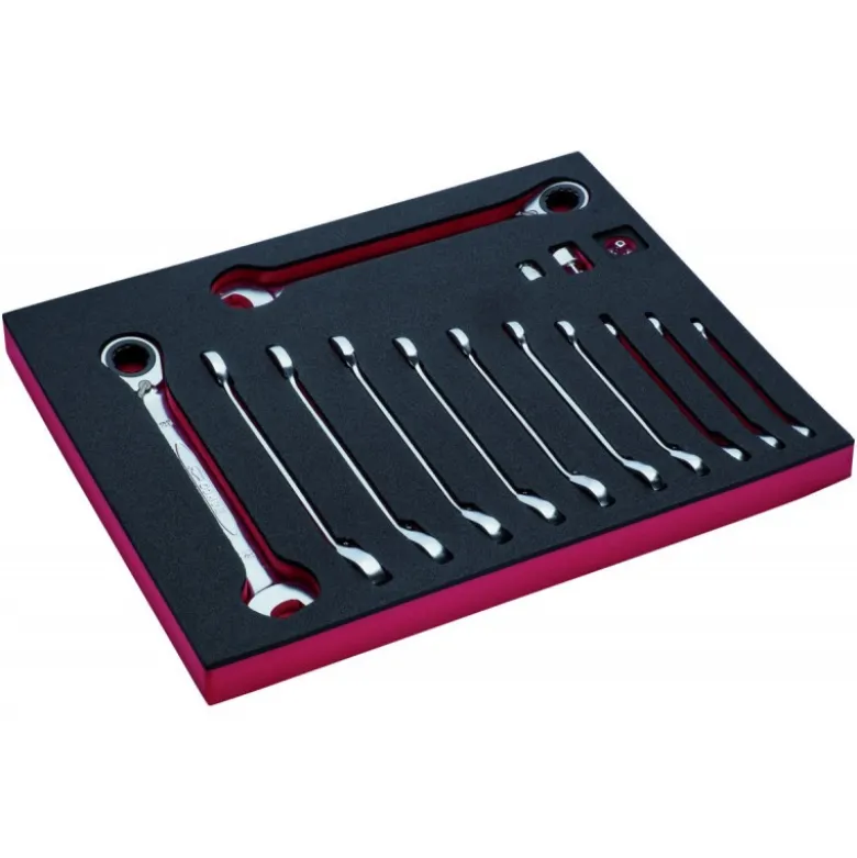 Jeu de clés mixtes à cliquet, module mousse 2/3 Fit&Go - 15 pcs - Bahco | FF1F3005