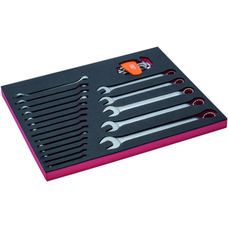 Jeu de clés mixtes contre coudées, module mousse 3/3 Fit&Go - 28 pcs - Bahco | FF1A3003