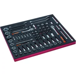 Jeu de clés mixtes/douilles standard, module mousse 3/3 Fit&Go - 83 pcs - Bahco | FF1A5005