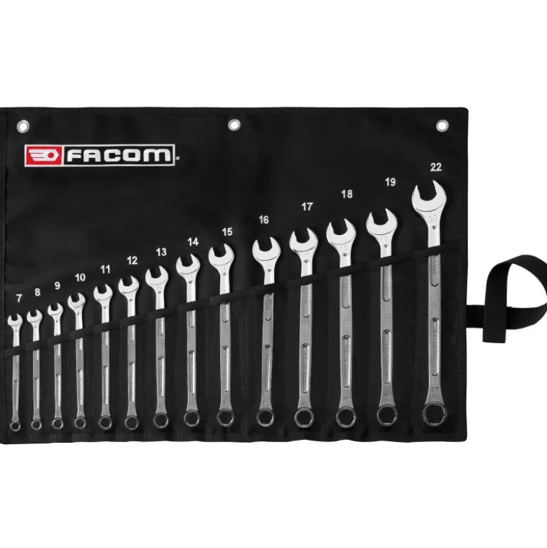 Jeu de 14 clés mixtes longues OGV GRIP 441 (7 à 22 mm) en trousse textile - FACOM | 441.JV14GRPPB