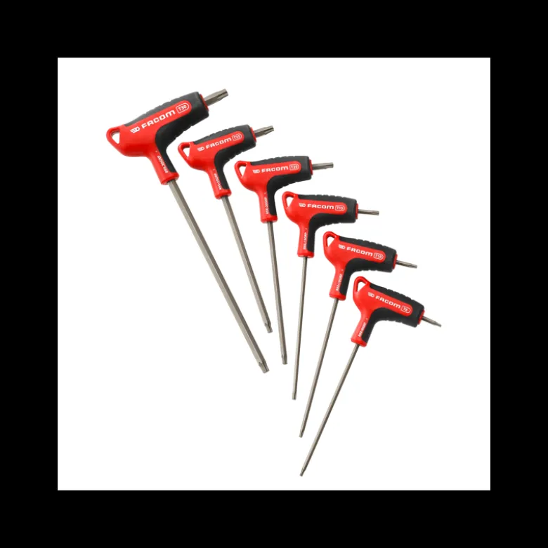Jeu de 6 clés à poignées en P OGV Grip Torx T8 – T10 – T15 – T20 – T25 – T30 - FACOM | 89XGRP.J6PB