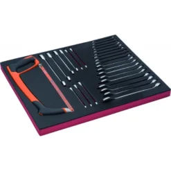 Jeu de clés/scies à métaux, module mousse 3/3 Fit&Go - 28 pcs - Bahco | FF1A65