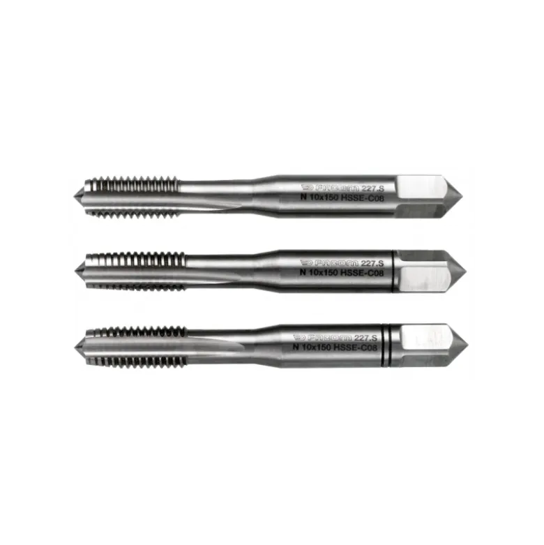 Jeu de de 3 tarauds au cobalt 8 x 1,25mm ébaucheur, intermédiaire et finisseur Facom | 227.S8X125T3