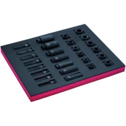 Jeu de douilles à choc longues 1/2", module mousse 2/3 Fit&Go - 27 pcs - Bahco | FF1F2203