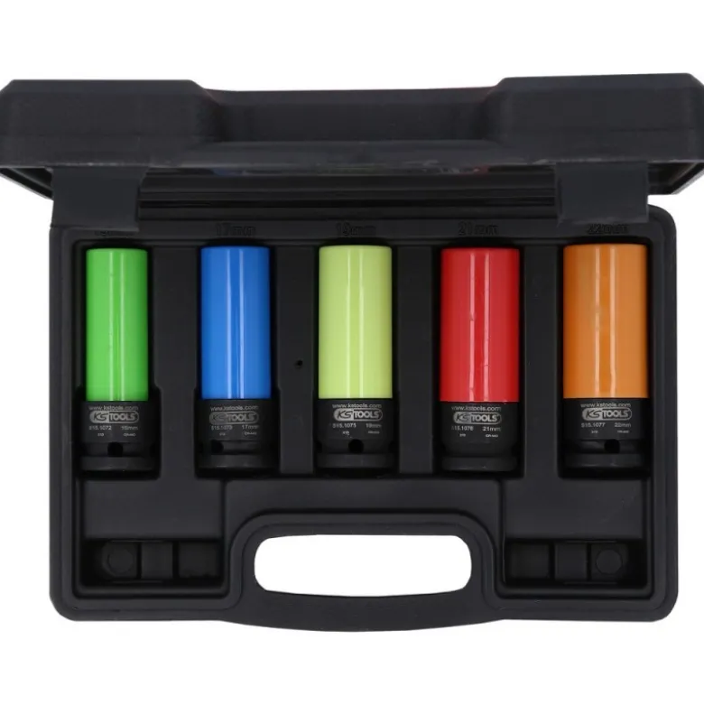 Jeu de douilles 1/2'' à chocs pour jantes aluminium robustes, 5 pcs - KSTools | 515.0870