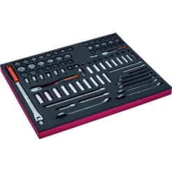 Jeu de douilles 1/4" + 3/8" et de clés mixtes, module mousse 3/3 Fit&Go - 91 pcs - Bahco | FF1A5003