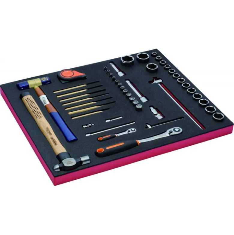 Jeu de douilles et outils de frappe, module mousse 3/3 Fit&Go - 48 pcs - Bahco | FF1A28