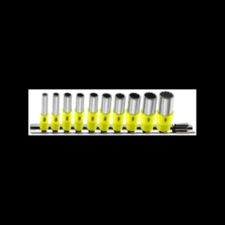 Jeu de 11 Douilles longues 1/4" 12 pans sur rack FLUO de 3/16" à 9/16" Facom | REL.40UF