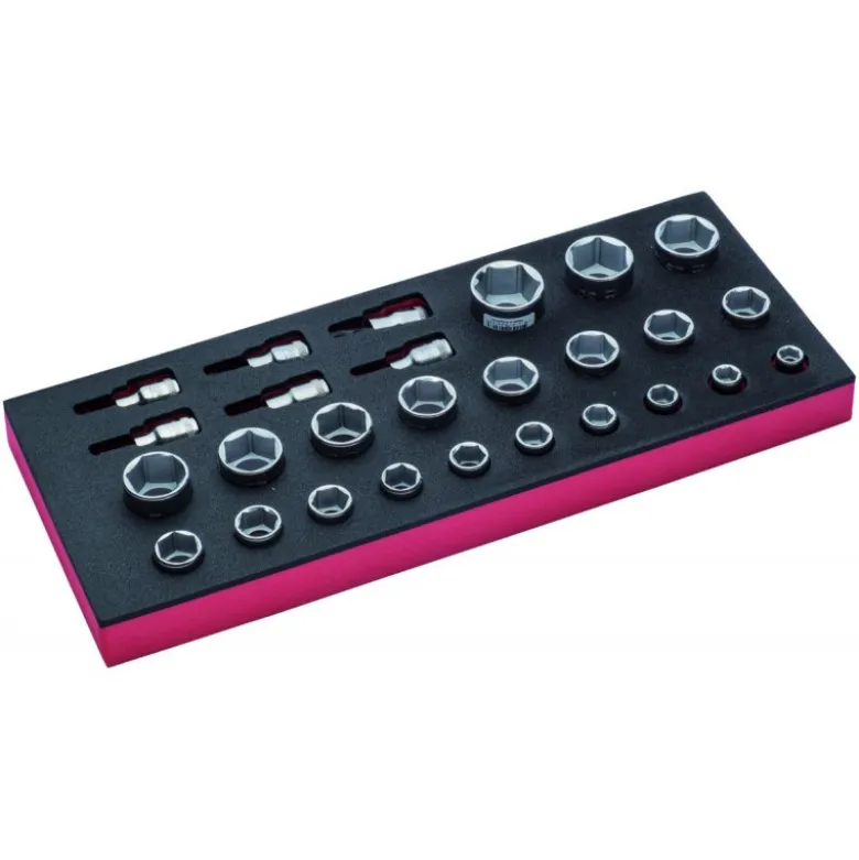 Jeu de douilles 1/2", module mousse 1/3 Fit&Go - 27 pcs - Bahco | FF1E2206