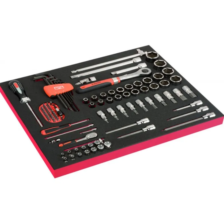 Jeu de douilles 1/2"-3/8", module mousse 3/3 Fit&Go - 101 pcs - Bahco | FF1A2503