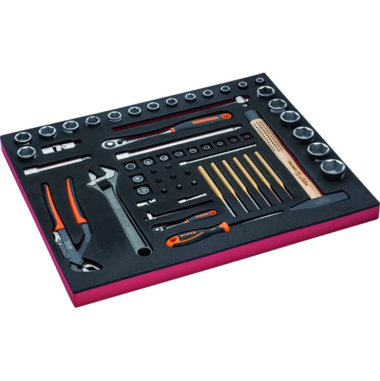 Jeu de douilles/outils de frappe, module mousse 3/3 Fit&Go - 60 pcs - Bahco | FF1A5007