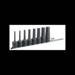 Jeu de 8 douilles tournevis impact 1/2" pour vis 6 pans creux sur rack Facom | NSHM.J8