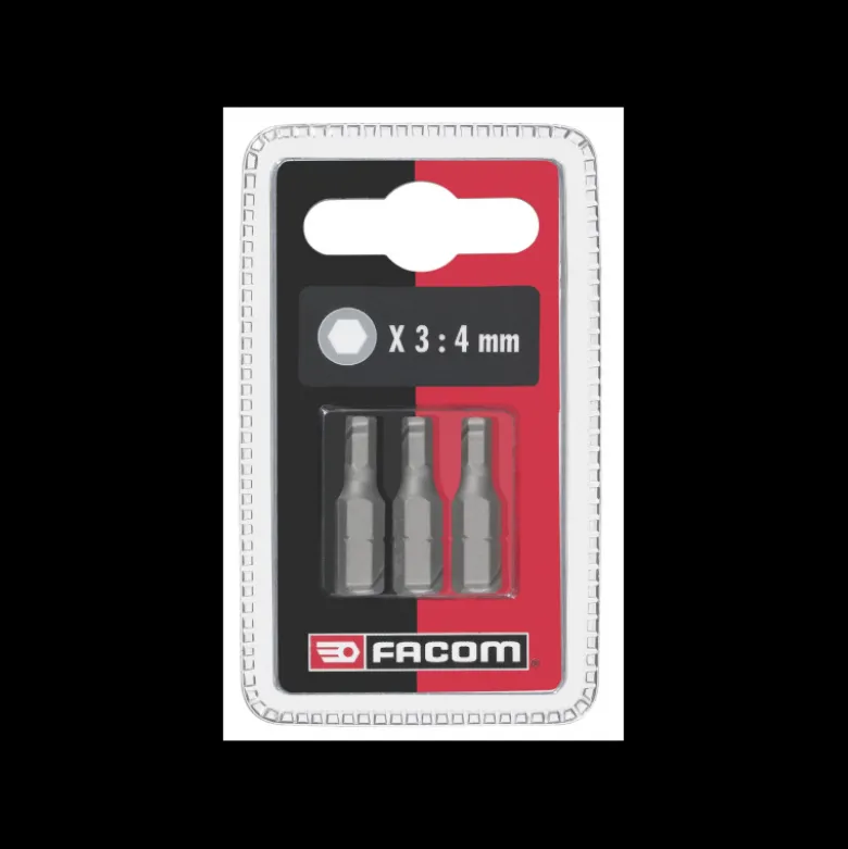 Jeu de 3 embouts vissage 4mm standard série 1 - pour vis 6 pans creux Facom | EH104.J3