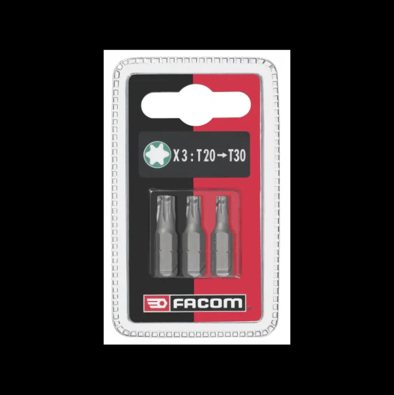 Jeu de 3 embouts vissage standard série 1 - Torx T20 25 30 Facom | EX12.J3