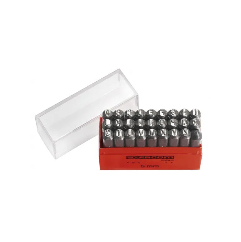 Jeu de 26 lettres et point à frapper 3mm Facom | 292A.3