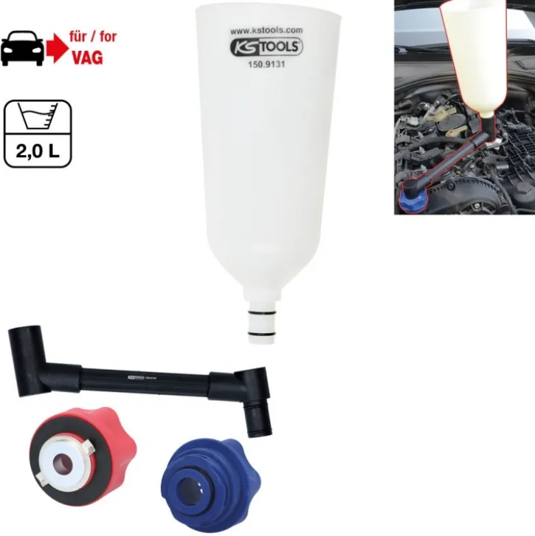 Jeu d'entonnoirs de remplissage d'huile avec raccord pivotant pour VAG, 4 pcs - KSTools | 150.9155