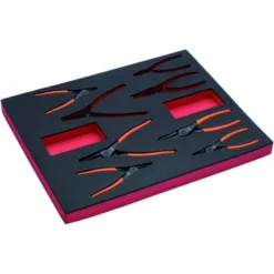 Jeu de pinces à circlips, module mousse 2/3 Fit&Go - 8 pcs - Bahco | FF1F4004