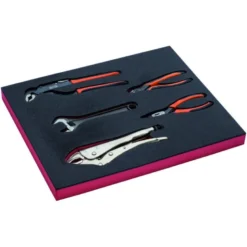 Jeu de pinces/clés à molette, module mousse 2/3 Fit&Go - 5 pcs - Bahco | FF1F5003