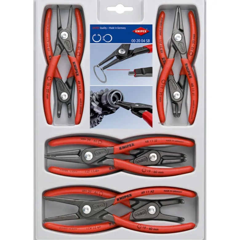 Jeu de pinces de précision pour circlips KNIPEX | 00 20 04 SB