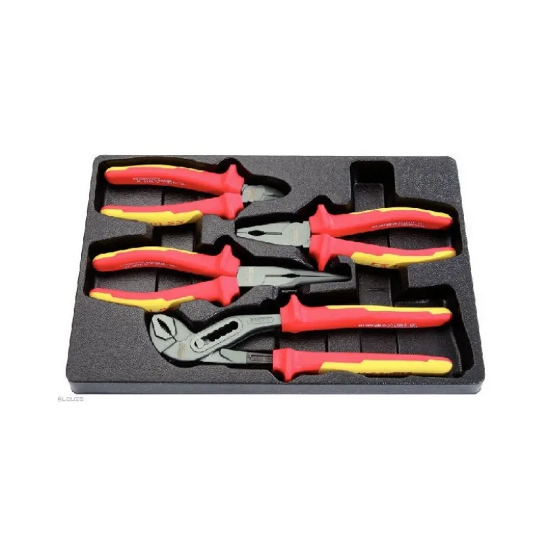 Jeu de 4 pinces isolé 1000V KS, à poignée bi-composants - KS Tools | 117.1100