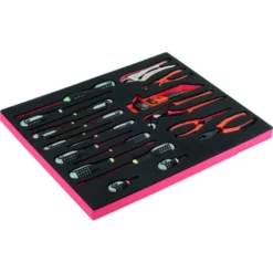 Jeu de pinces/tournevis/embouts, module mousse 3/3 Fit&Go - 19 pcs - Bahco | FF1A5001