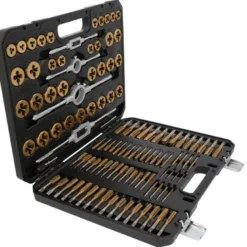 Jeu de tarauds et filières TiN COMPETITION, 110 pcs - KSTools | 512.5070