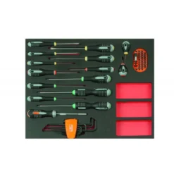 Jeu de tournevis/clés mâles/embouts, module mousse 3/3 Fit&Go - 60 pcs - Bahco | FF1A1008