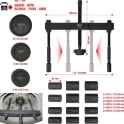 Jeu d'extracteur de moyeux de roue universel, 27 pcs - KSTools | 460.1765