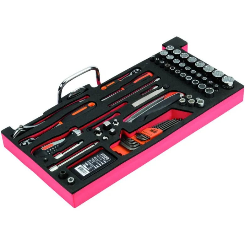 Jeu d’outils en pouces, module mousse pour nos caisses à outils métalliques 1483K & 1483KHD - 98 pcs - Bahco | FF3A05