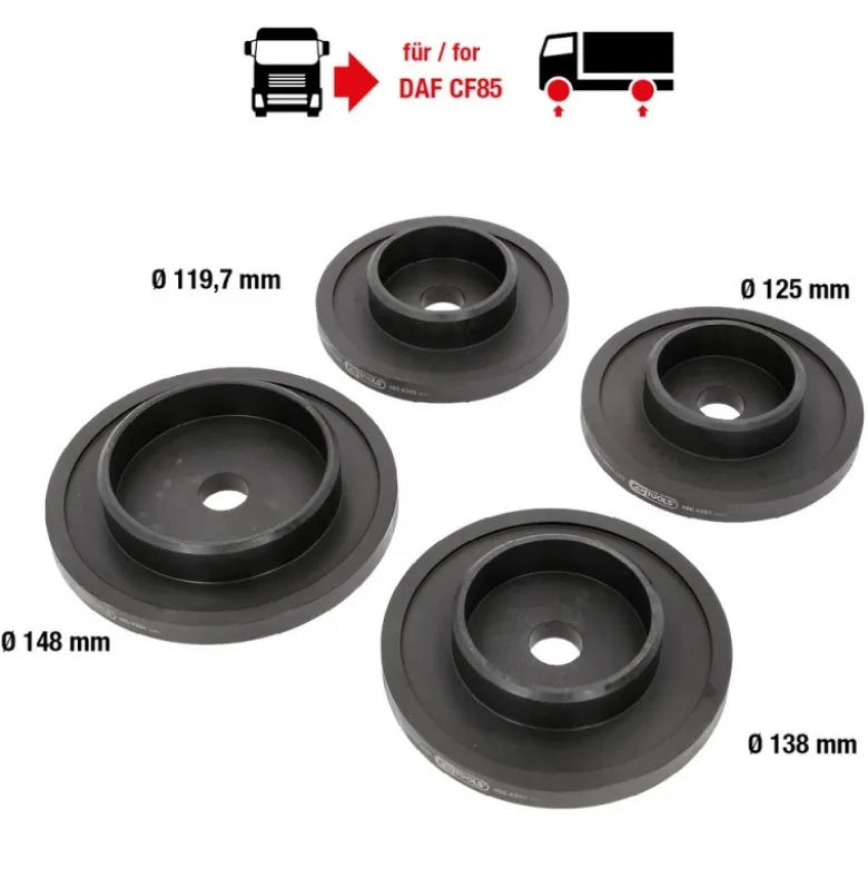 Jeu d’outils pour le montage et le démontage des roulements de moyeu pour DAF, 4 pcs - KSTools | 460.4350
