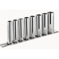 JEUX DE 8 DOUILLES LONGUES 6 PANS - 1/4" SUR RACK - FACOM | RL.40E