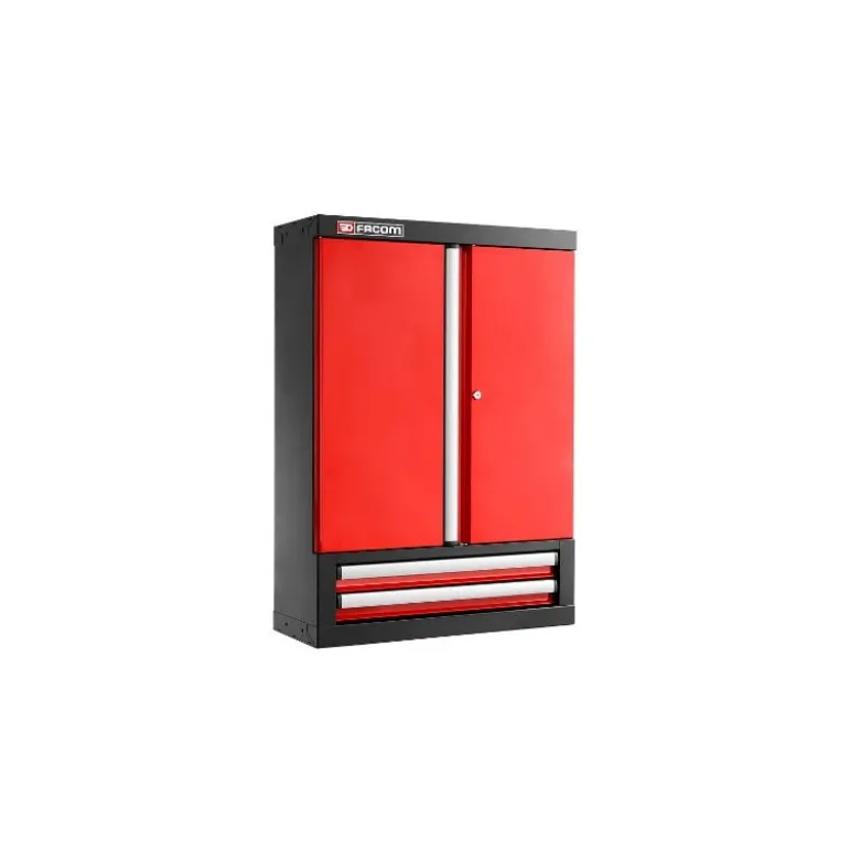 JLS3 MEUBLE HAUT SIMPLE A PORTES PLEINES ET 2 TIROIRS ROUGE - JETline - Facom France | JLS3-2202