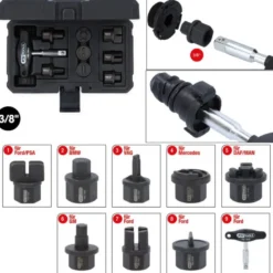 Kit de profilés spéciaux 3/8'' de service à huile pour les vis en plastique d’évacuation - 9 pcs - KSTools | 150.1040
