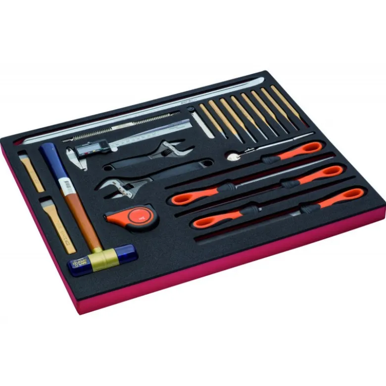 Kit d'outils clé à molette/outils de frappe/outils de mesure, module mousse 3/3 Fit&Go - 24 pcs - Bahco | FF1A5008
