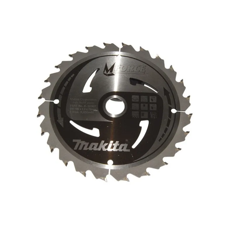 Lame de scie carbure pour le bois MFORCE diamètre de lame 165 mm par 24 dents Makita | B-32007