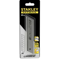 Lames de cutter Fatmax 25 mm au carbure de Tungstene - carte 5 lames - STANLEY | STHT0-11825