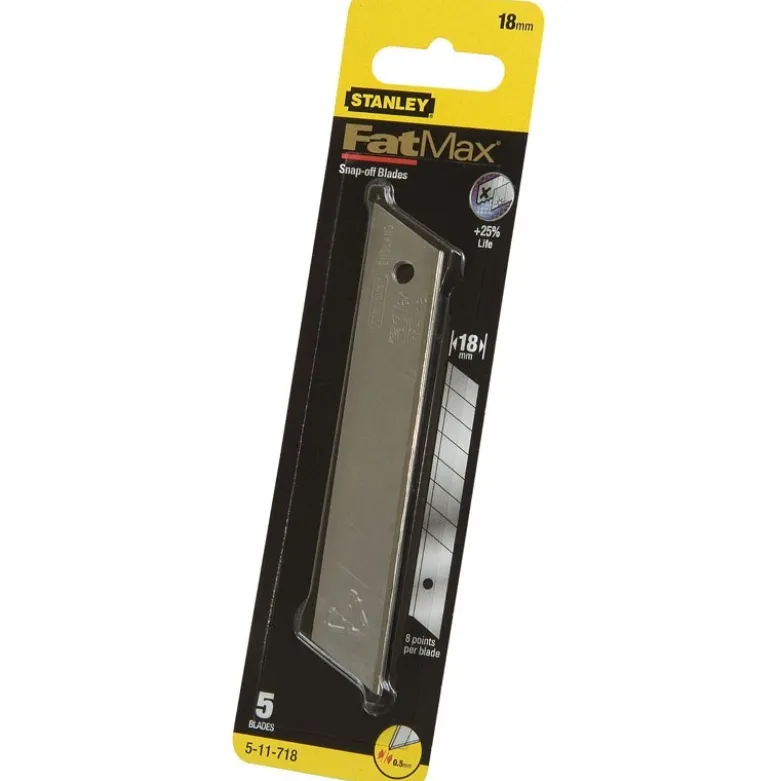 LAMES DE CUTTERS 18MM - ETUI 50 LAMES - STANLEY FATMAX 3-11-718