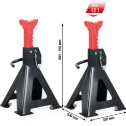 Lot de 2 chandelles à crémaillère Performance, 12 t - KSTools | 160.1260