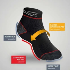 Lot de 3 paires de chaussettes de travail Quarter - FACOM | FX/1/CHLC/X3/RED