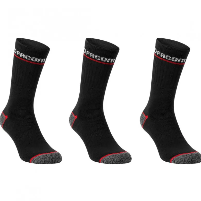 Lot de 3 paires de chaussettes de travail longues - FACOM | FX/1/CHS/X3/RED