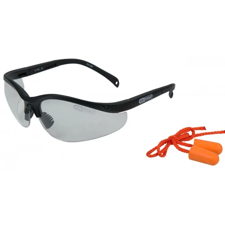 Lunette de protection - Transparante avec bouchons d'oreille KS Tools | 310.0176