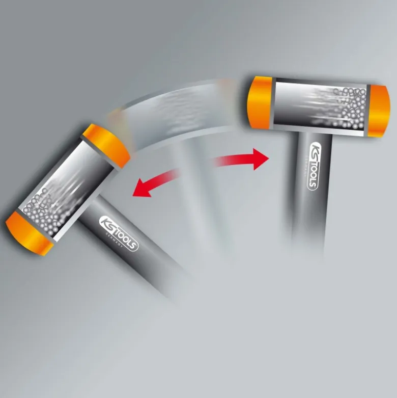 Maillet à embouts plastiques anti rebonds, manche acier, L, 305 mm, Ø 45 mm - KS Tools | 140.5274