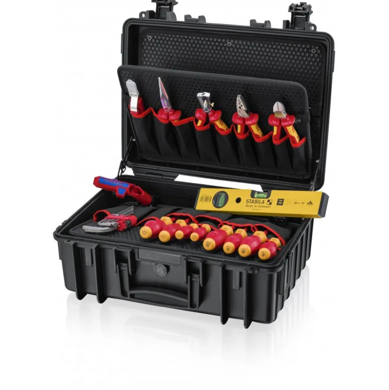 Mallette à outils "Robust23 Start" Élec 24 outils - Antichoc - Etanche - KNIPEX | 00 21 34 HL S2