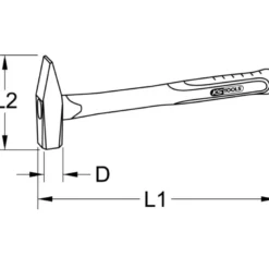 Marteau de mécanicien INOX, manche en fibre, 2000g KSTools | 964.2044