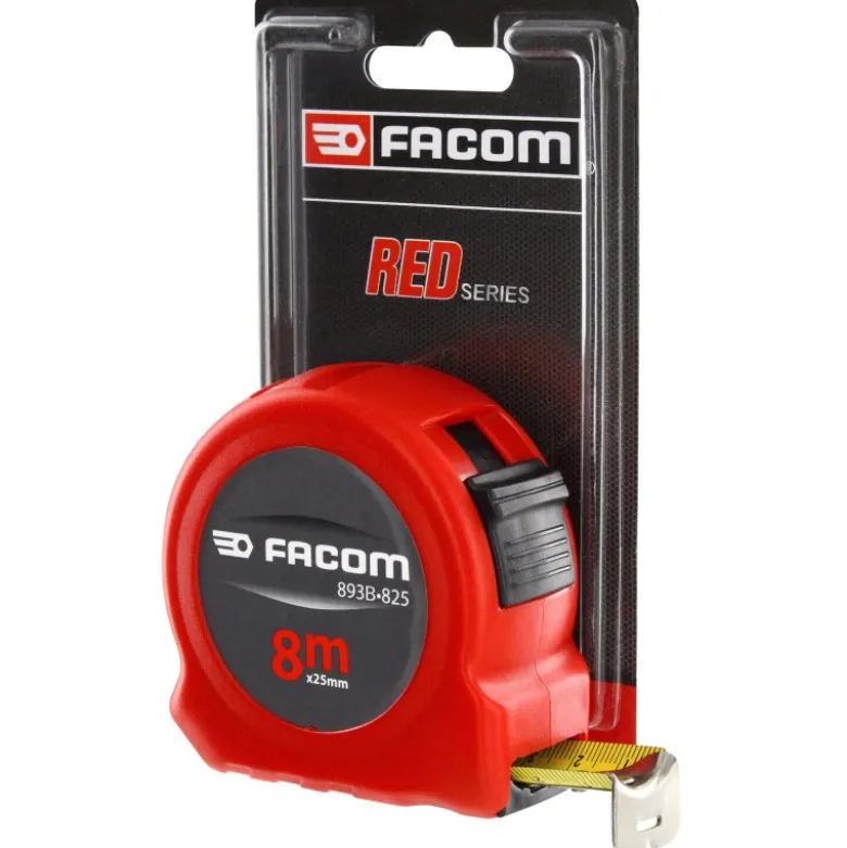 Mesure 8 m avec blocage, ruban nylon 25 mm, double faces - FACOM | 893B.825PB
