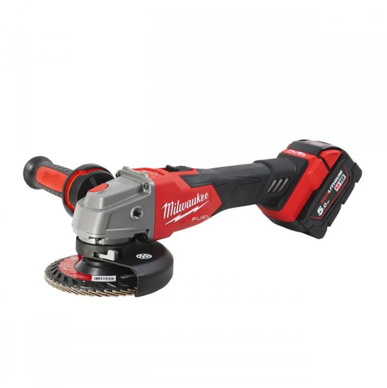 Meuleuse 125mm FUEL, Frein de disque, 2 batteries 5,0Ah, M18 volt FSAG125XB-502X Milwaukee | 4933478430