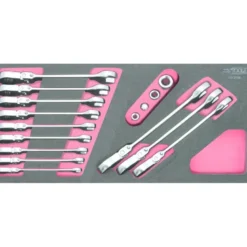 Module de clés mixtes à cliquet à tête inclinable à verrouillage GEARplus avec adaptateurs, 16 pcs - KS Tools | 713.2028